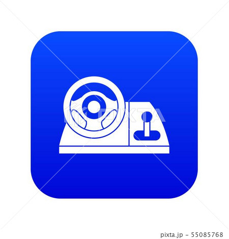 Computer steering wheel icon digital blue Computer steering wheel icon digital blue 55085768