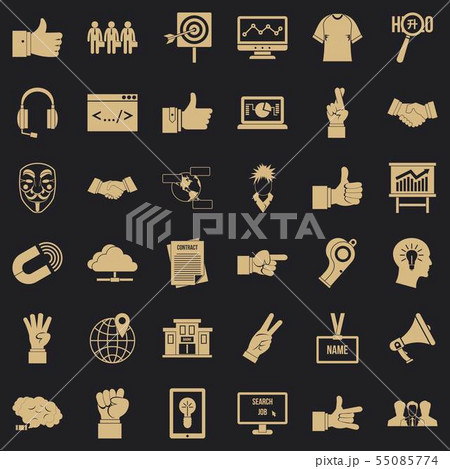 Different gesture icons set, simple style 55085774