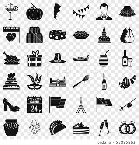 Wine celebration icons set, simple style 55085863