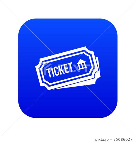 Ticket icon digital blue Ticket icon digital blue 55086027