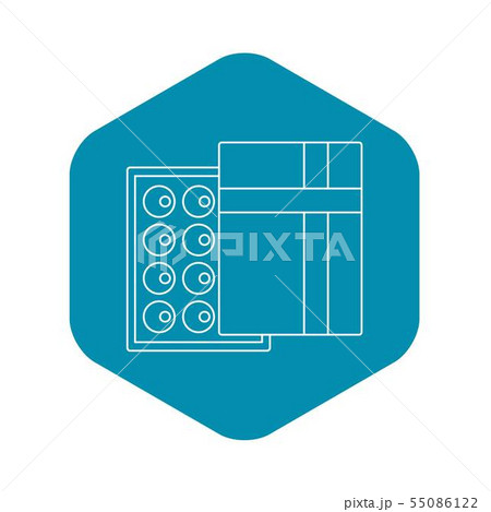 Chocolates in box icon, outline style Chocolates in box icon, outline style 55086122