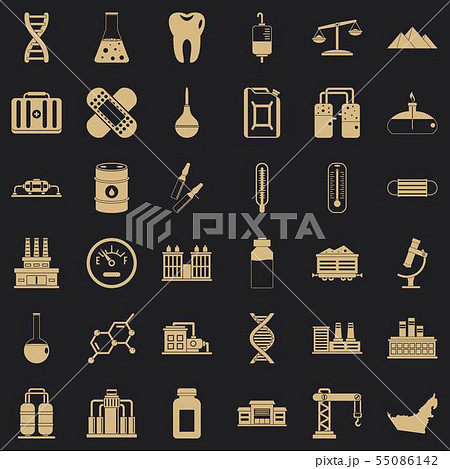 Chemical molecule icons set, simple style Chemical molecule icons set, simple style 55086142