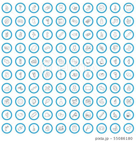 100 physical sciences icons set, outline style 100 physical sciences icons set, outline style 55086180