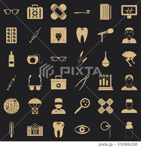 Doctor icons set, simple style Doctor icons set, simple style 55086200