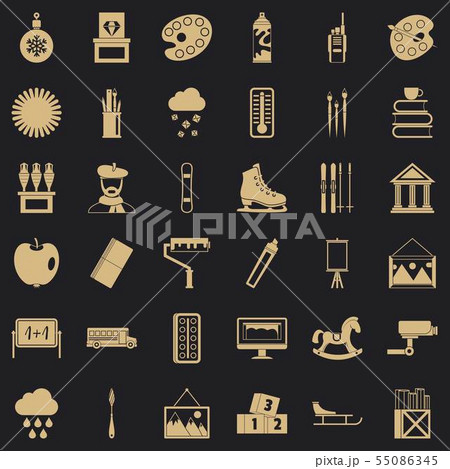 Drawing icons set, simple style Drawing icons set, simple style 55086345