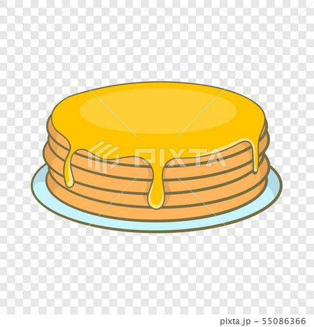 Pancakes with honey icon, cartoon style 55086366