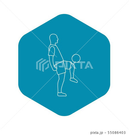Soccer player kicking the ball icon, outline style Soccer player kicking the ball icon, outline style 55086403