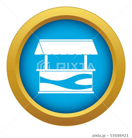 Market stall with awning icon blue vector isolated Market stall with awning icon blue vector isolated 55086421
