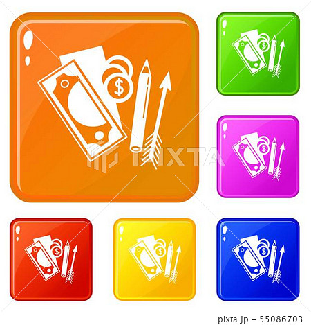 Bribery Money Icons Set Vector Colorのイラスト素材 [55086703] - PIXTA