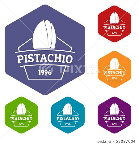 Pistachio icons vector hexahedron 55087004