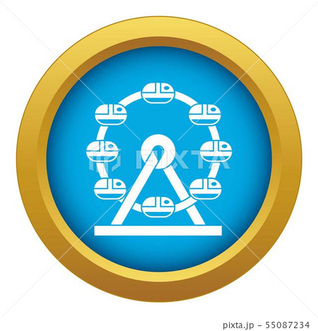 Giant ferris wheel icon blue vector isolated Giant ferris wheel icon blue vector isolated 55087234