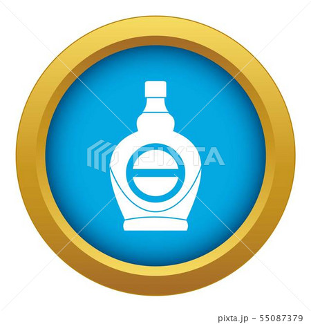 Maple syrup in glass bottle icon blue vector isolated 55087379