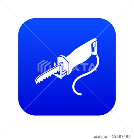 Electric pole saw icon blue vector Electric pole saw icon blue vector 55087496