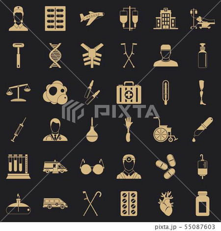 First kid icons set, simple style First kid icons set, simple style 55087603