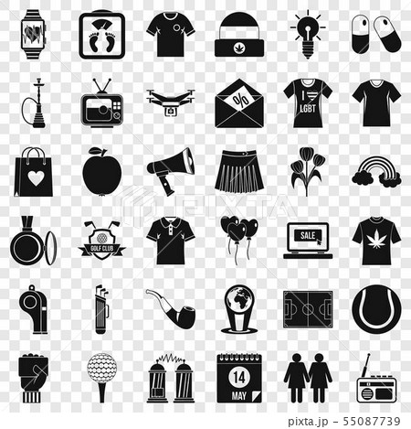Polo icons set, simple style 55087739