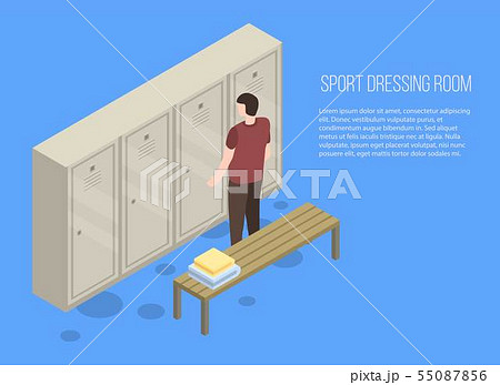 Sport dressing room banner, isometric style 55087856
