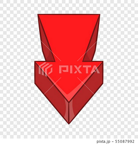 Red arrow icon in cartoon style 55087992
