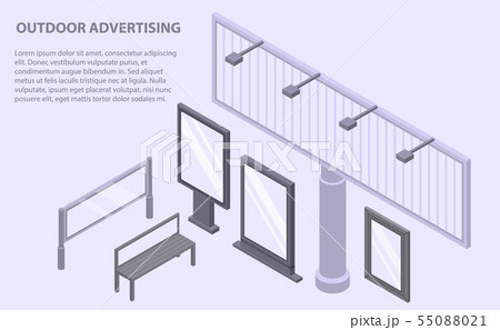 Outdoor advertising banner, isometric style 55088021
