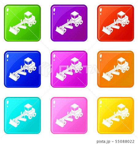 Grader icons set 9 color collection 55088022