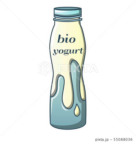 Bio yogurt bottle icon, cartoon style 55088036