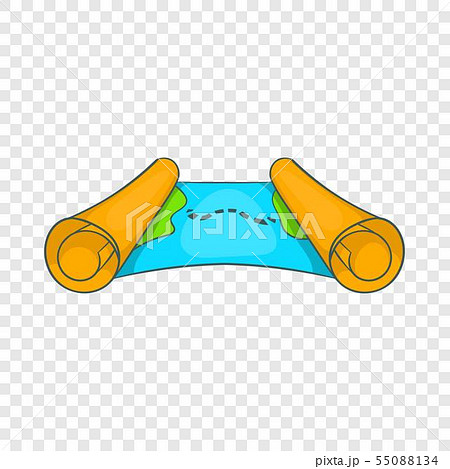 Ancient scroll map icon, cartoon style 55088134