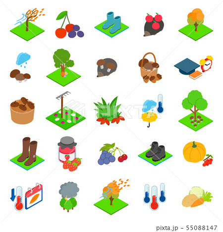 Harvest icons set, isometric style 55088147