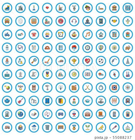 100 progress icons set, cartoon style 100 progress icons set, cartoon style 55088237