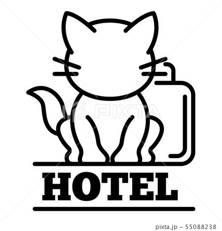Cat hotel logo, outline style 55088238