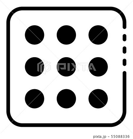 Nine point dice icon, outline style 55088336