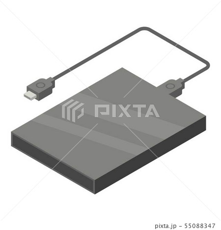 Portable hard drive icon, isometric style Portable hard drive icon, isometric style 55088347