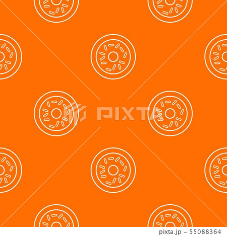 Donut pattern vector orange 55088364