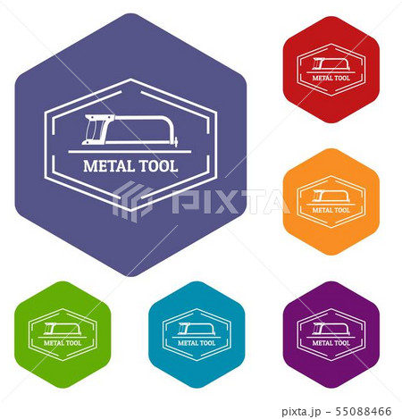 Metal tool icons vector hexahedron Metal tool icons vector hexahedron 55088466