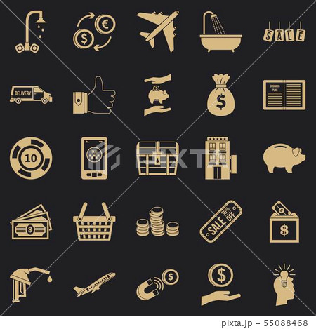 Treasury icons set, simple style 55088468