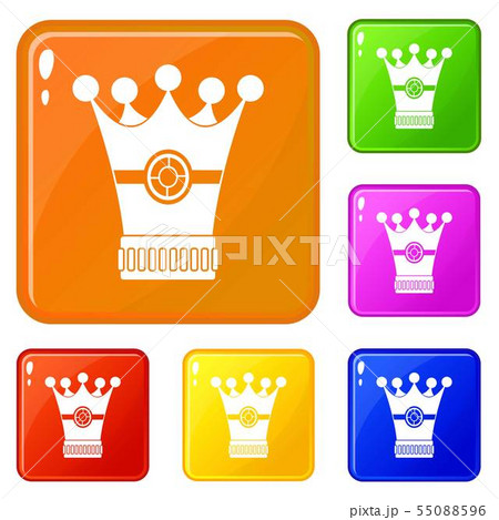 Medieval crown icons set vector color Medieval crown icons set vector color 55088596