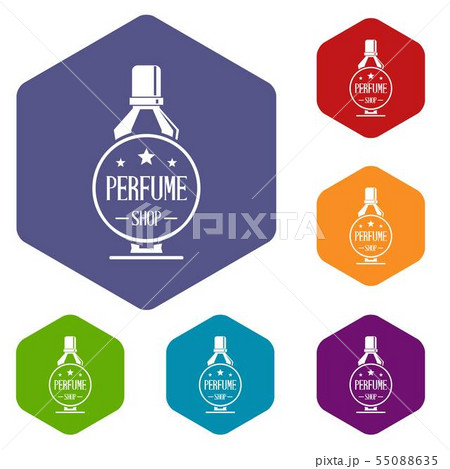 Beauty boutique icons vector hexahedron 55088635