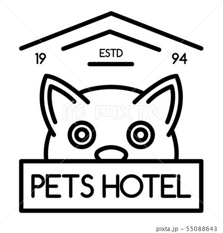 Modern pet hotel logo, outline style 55088643
