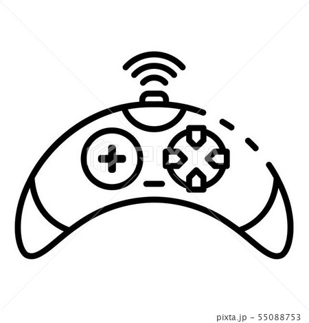 Wireless video game controller icon, outline style 55088753