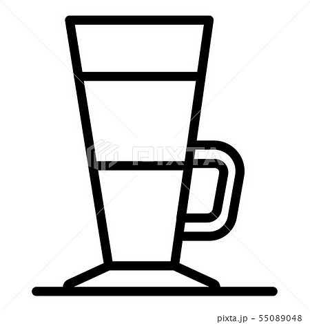 Cappuccino glass icon, outline style Cappuccino glass icon, outline style 55089048