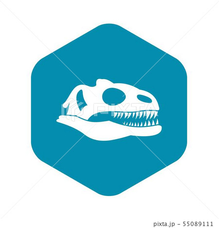 Skull of dinosaur icon, simple style 55089111