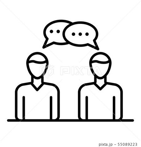People meeting chat icon, outline style People meeting chat icon, outline style 55089223