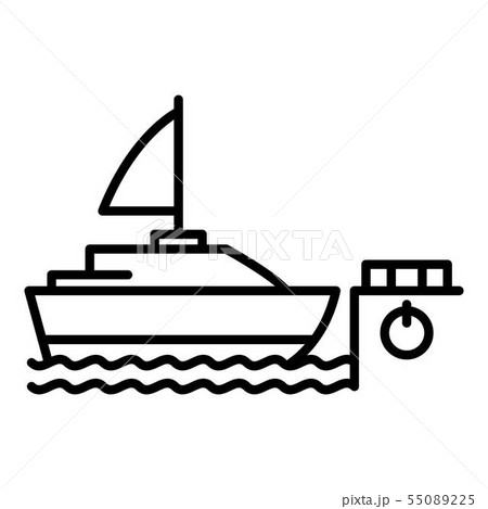Sailboat in port icon, outline style Sailboat in port icon, outline style 55089225