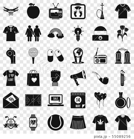 Shirt polo icons set, simple style 55089256