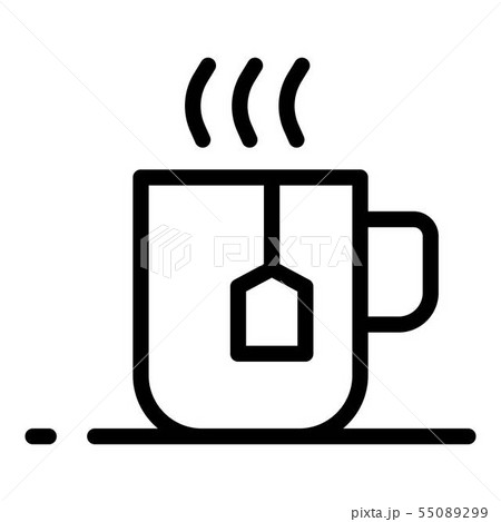 Hot tea cup icon, outline style Hot tea cup icon, outline style 55089299
