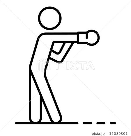 Boxing man icon, outline style 55089301