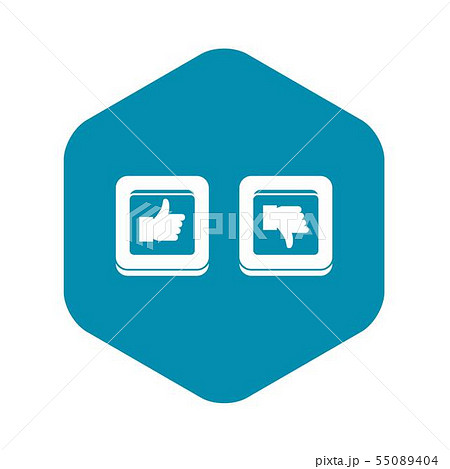 Signs hand up and down in squares icon 55089404