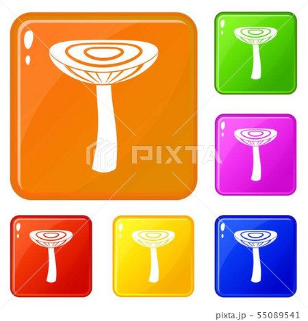 Mushroom russet icons set vector color 55089541