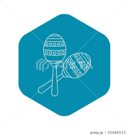 Two maracas icon, simple style 55089555