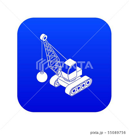 Demolish truck icon blue vector Demolish truck icon blue vector 55089756