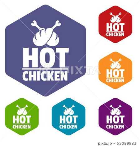 Hot chicken icons vector hexahedron Hot chicken icons vector hexahedron 55089933