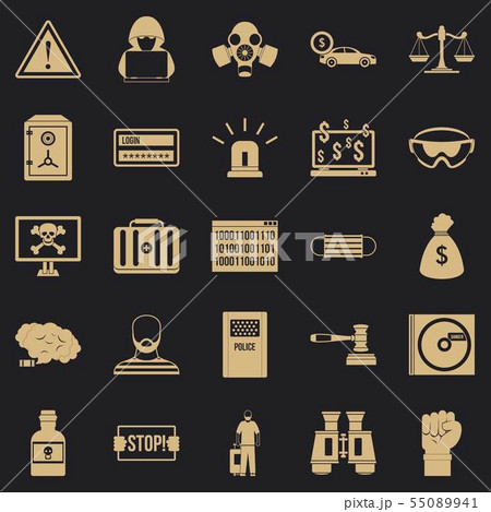 Fault icons set, simple style Fault icons set, simple style 55089941